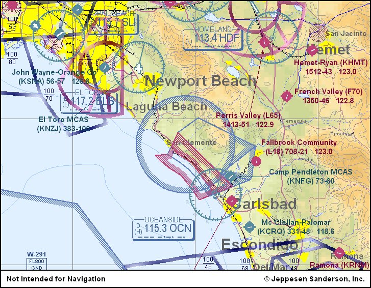 San Onofre Map
San Onofre Nuclear Power Plant - 4 miles SE of San Clemente, CA.

FAA has issued a NOTAM (FDC 1/1980) prohibiting all General Aviation flights within a 10 nautical mile radius and below 18,000 feet of numerous nuclear sites throughout the United States.
Keywords: San Onofre Nuclear Generating Station Power Plant SONGS
