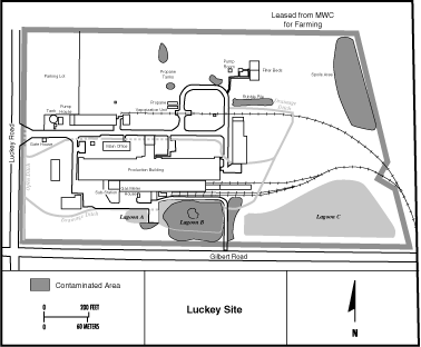 Luckey FUSRAP Site Map
Luckey (FUSRAP Site)

The Luckey Site is made up of approximately 16 hectares (40 acres), and is located approximately 35 kilometers (22 miles) southeast of Toledo in Luckey, Ohio. Luckeys was owned and operated by the US Government to process magnesium. In the late 1940s, the Atomic Energy Commission, a predecessor agency to the US Department of Energy built a beryllium production facility on the site. Waste from these operations was placed in three lagoons. After the plant closed in 1959, contaminated sludge and soils were moved from the lagoons to a landfill that was later capped, graded and seeded. EM completed it's work at this site in 1997 with the transfer to the Formerly Utilized Sites Remedial Action Program (FUSRAP) at the United States Army Corps of Engineers (USACE), in accordance with the Energy and Water Development Appropriations Act of FY 1998. 

