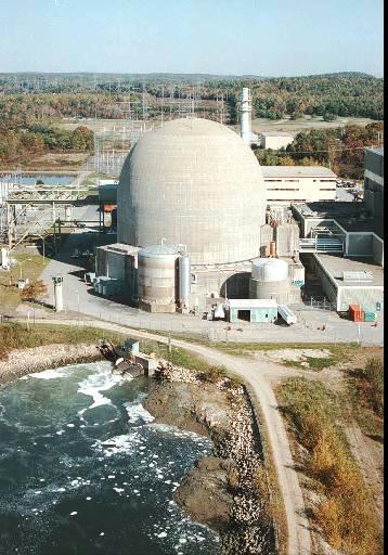 Maine Yankee Nuclear Power Plant (decommissioned)
Maine Yankee Nuclear Power Plant, Wiscassett, Maine, as seen in this October 1994 file photo taken from the air. Improperly vented radioactive gas reached an area of the Maine Yankee nuclear power plant where people were working, Wednesday, October,30, 1996, federal regulators reported. The exposure was a result of a faulty damper in the plant's ventilation system. Gas sampled from the reactor coolant system was accidentally vented into the spent fuel pool area.
Keywords: Maine Yankee Nuclear Power Plant (decommissioned)