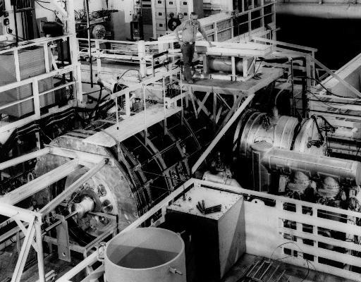 Lawrence Livermore Laboratory
This is the 2X II, one of two major controlled thermonuclear fusion experiments at the Lawrence Livermore Laboratory, where scientist ware working in an attempt to harness nuclear fusion energy Jan.4,1974 at Livermore,Calif. Scientsits said if successful, the harnessing of nuclear fusion energy finally could bring earth a clean inexhaustable and relatively safe electricity source.
Keywords: Lawrence Livermore Laboratory