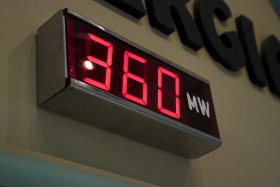 Atucha close-up of red digital power readout